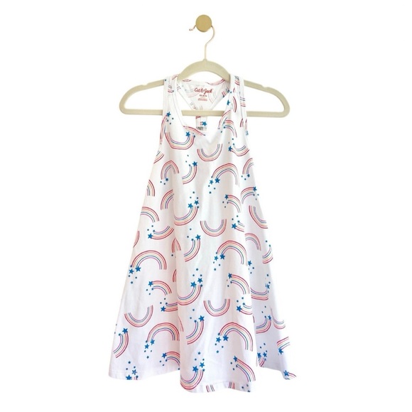 Cat & Jack Kids White Dress with Rainbow and Star Print Toddler Girls XS 4/5 - Picture 1 of 6